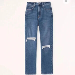 Abercrombie & Fitch Curve Love Ankle Straight Ultra High Rise Jeans (35/20r) NWT